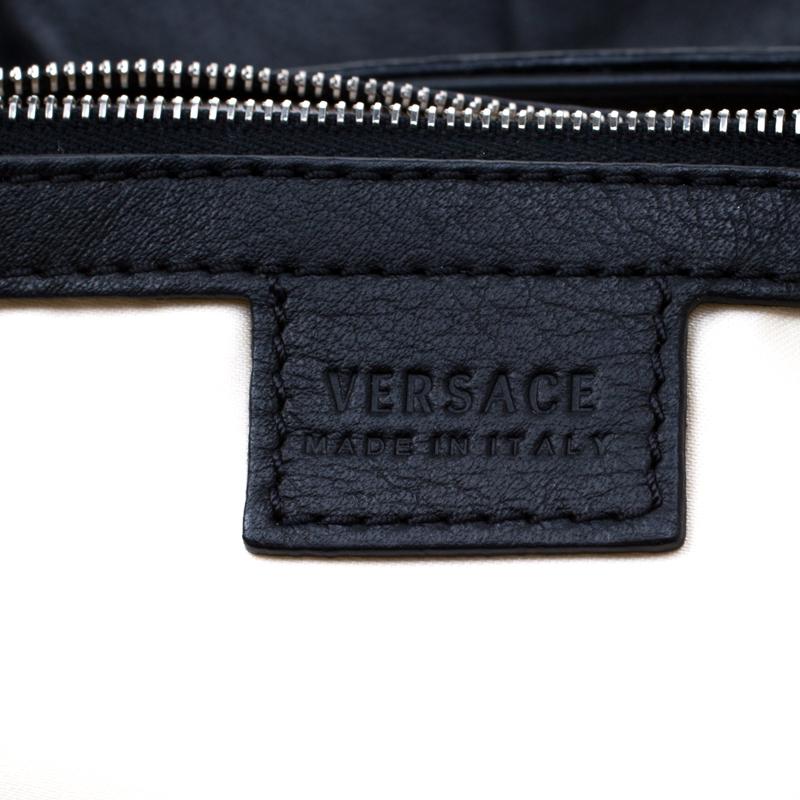 Versace Black Stud Leather Tote 2