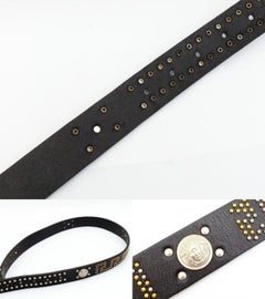 Versace Black Studded Logo 230973 Belt