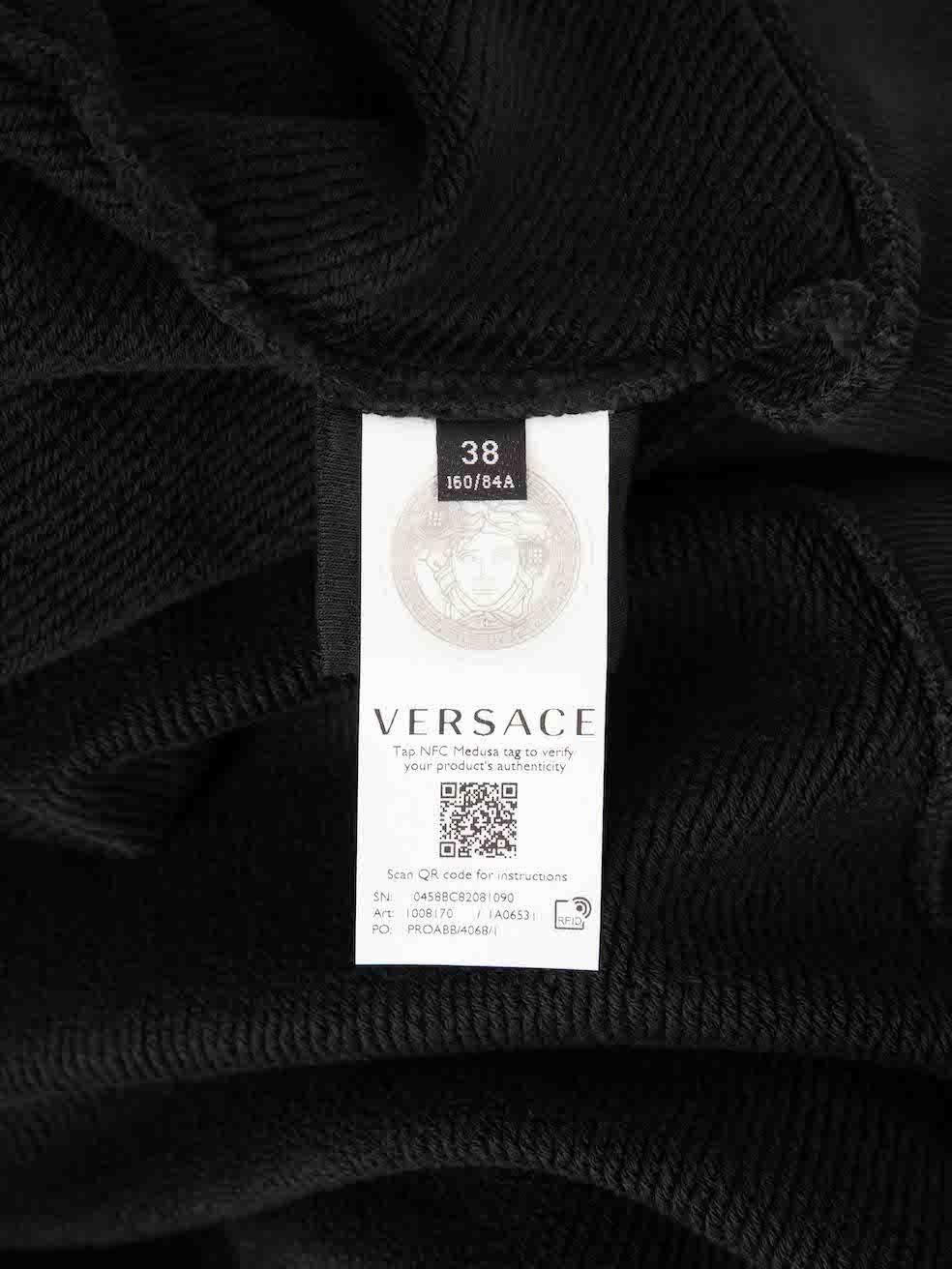 Versace Black Studded Vintage Wash Effect Logo Hoodie Size XS For Sale 2