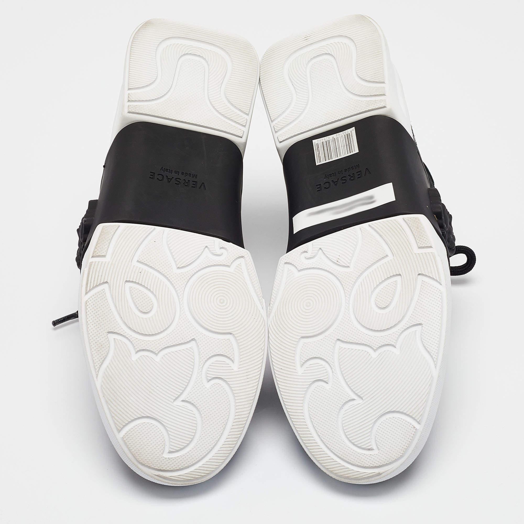 Versace Black Suede and Leather Medusa High Top Sneakers Size 39 2
