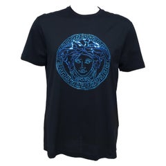 VERSACE BLACK T-SHIRT BEADED with BLUE SEQUIN size M