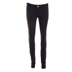 Versace Black Textured Jacquard Skinny Pants S