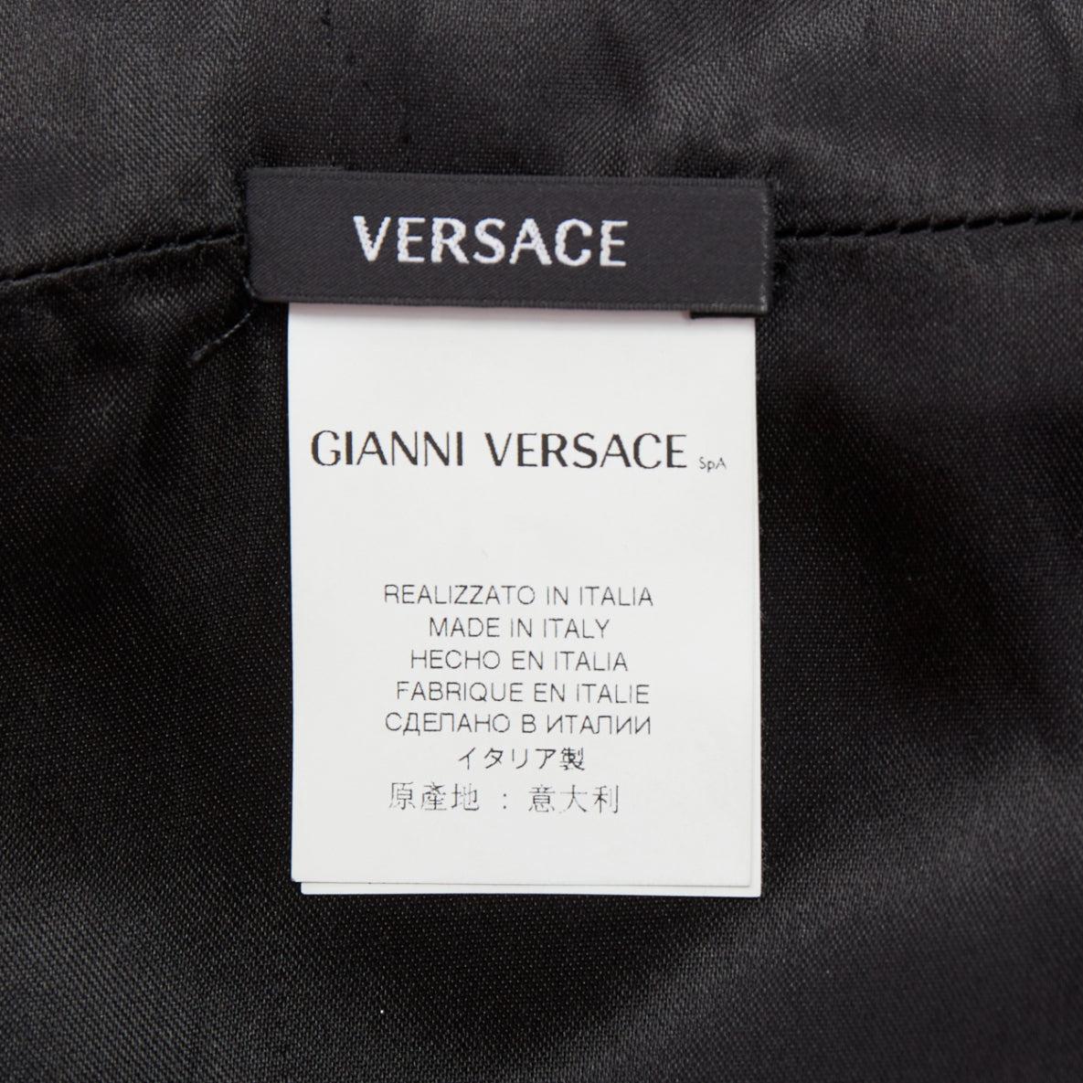 VERSACE black textured rabbit fur soft leather belt shawl scarf vest For Sale 3