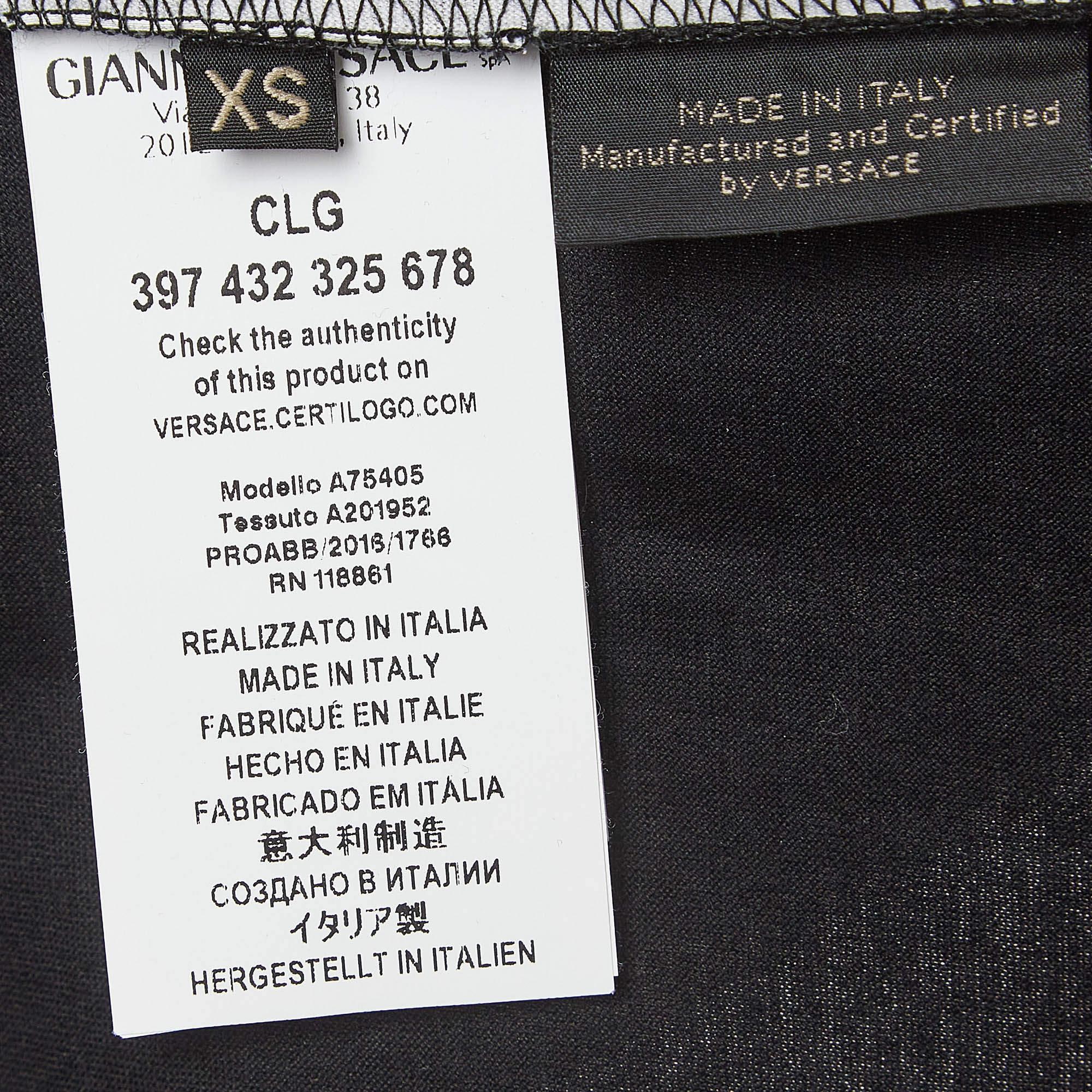 Versace Black Universe Medusa Printed Cotton Knit T-Shirt XS 1