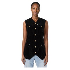 Versace Schwarzer Samt 
Kord Weste Größe L