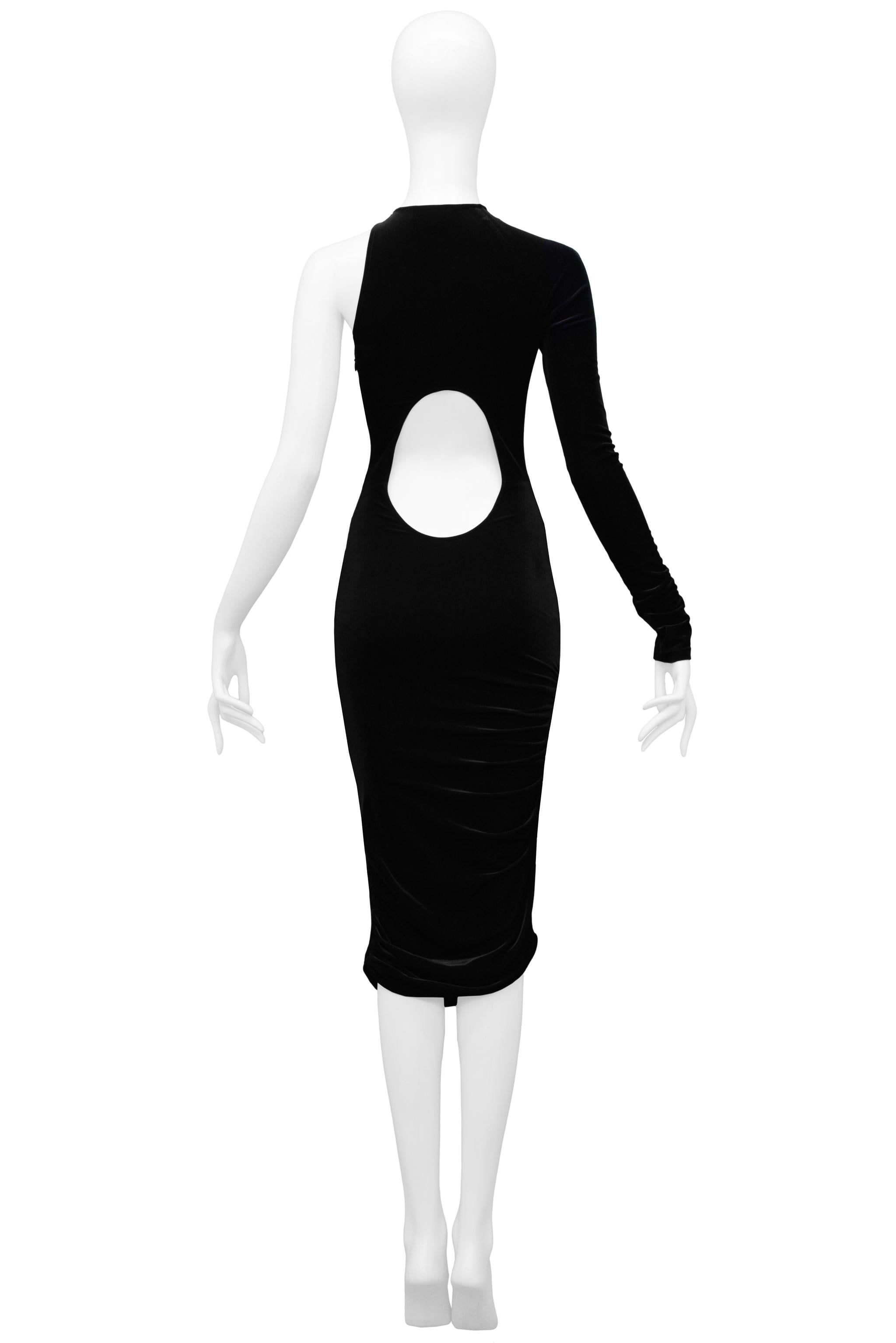 Versace Black Velvet Cutout Dress 2004 For Sale 1