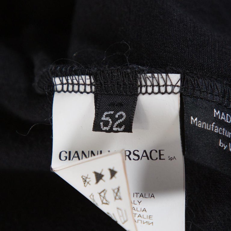 Versace Black Velvet Medusa Embroidered Zip Up Hoodie XL For Sale at ...