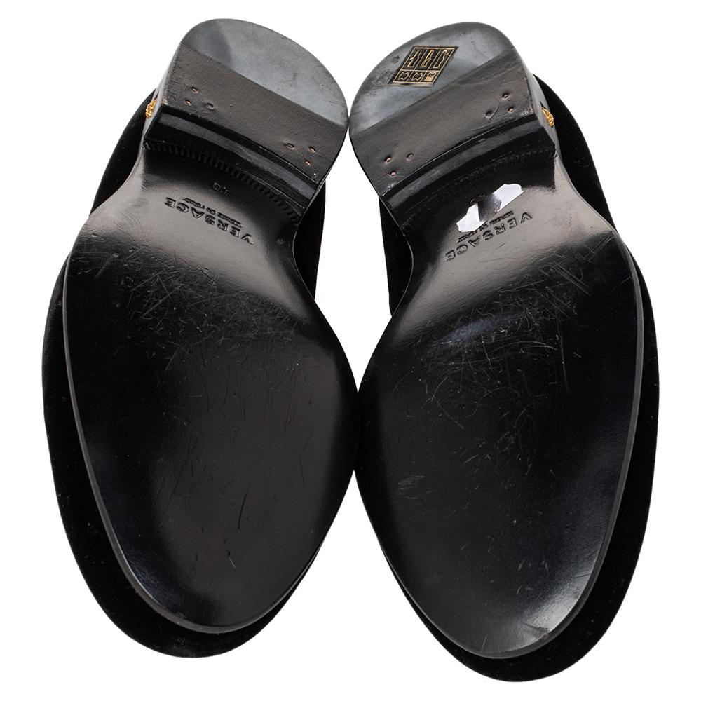 versace black velvet shoes