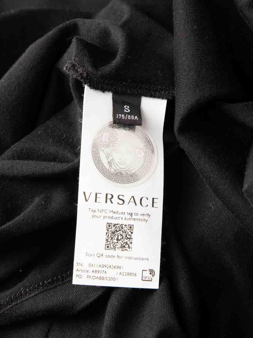 Women's Versace Black Versacepolis Graphic Long Sleeve Top Size S For Sale