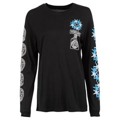 Versace Black Versacepolis Graphic Long Sleeve Top Size S