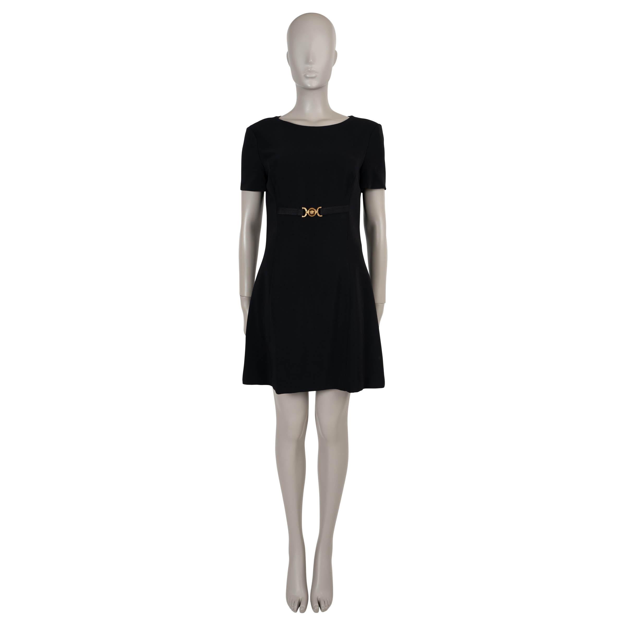 VERSACE negro viscosa 2023 MEDUSA '95 MANGA CORTA Vestido CADY MINI 44 L en Nuevo estado para la venta en Zürich, CH