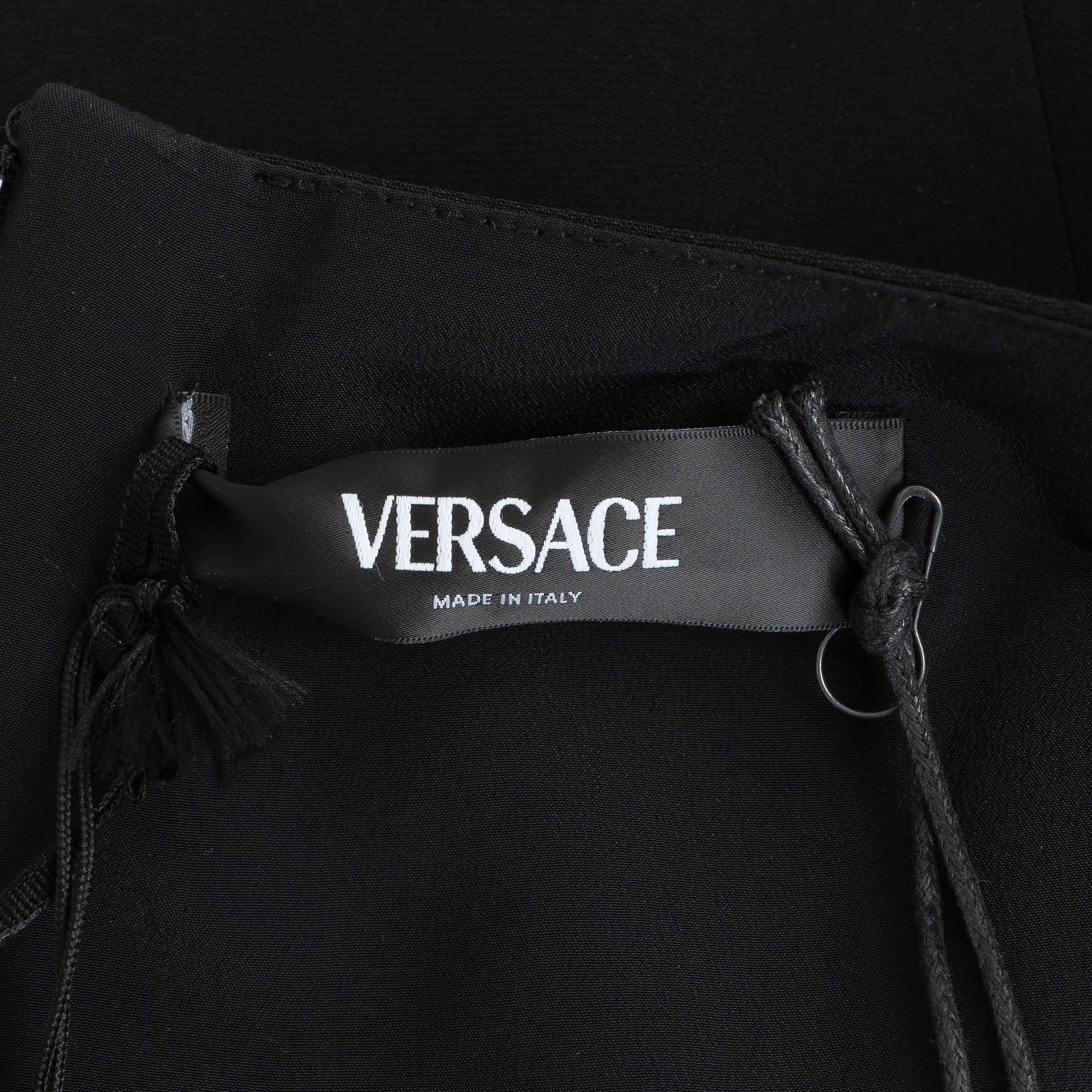 VERSACE negro viscosa 2023 MEDUSA '95 MANGA CORTA Vestido CADY MINI 44 L en venta 1