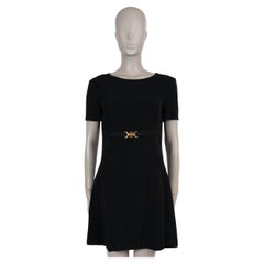 VERSACE 2023 MEDUSA '95 SHORT SLEEVE CADY MINI Kleid aus schwarzer Viskose 44 L