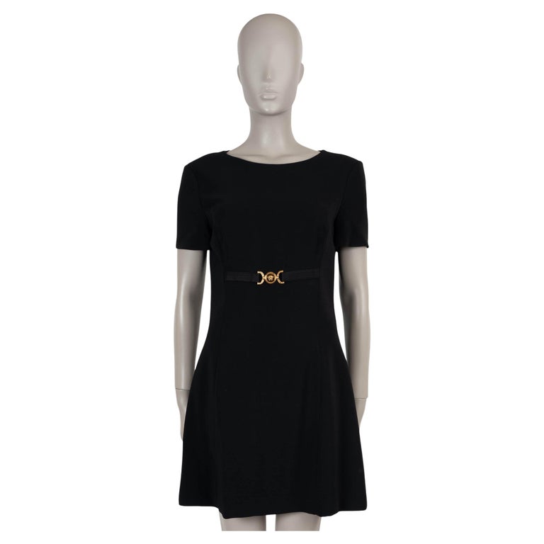 VERSACE negro viscosa 2023 MEDUSA '95 MANGA CORTA Vestido CADY