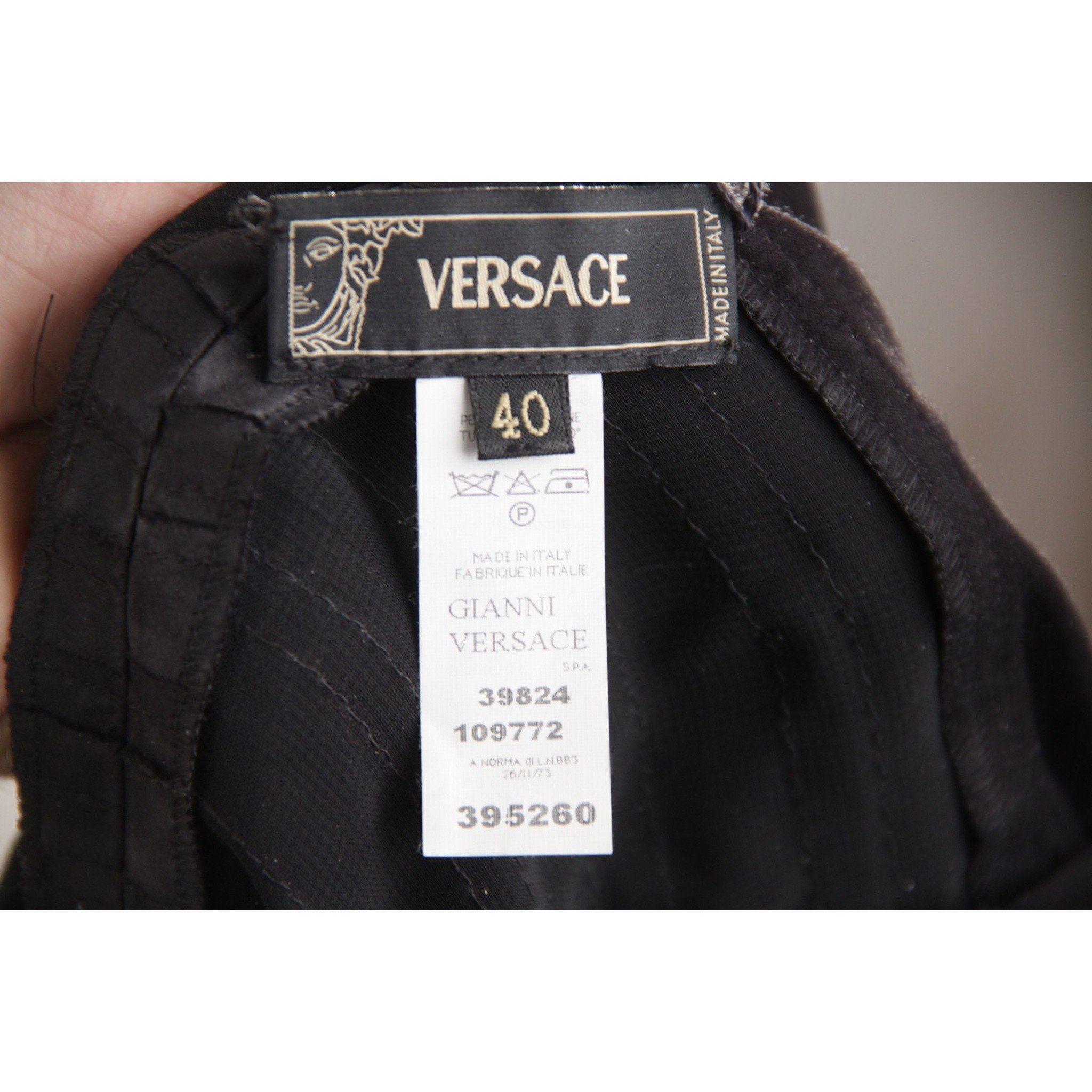 VERSACE Black Viscose & Silk LITTLE BLACK DRESS Sheath SLEEVELESS Sz 40 3