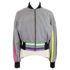 Versace Noir Blanc Coton Vintage 90s Bomber Jacket