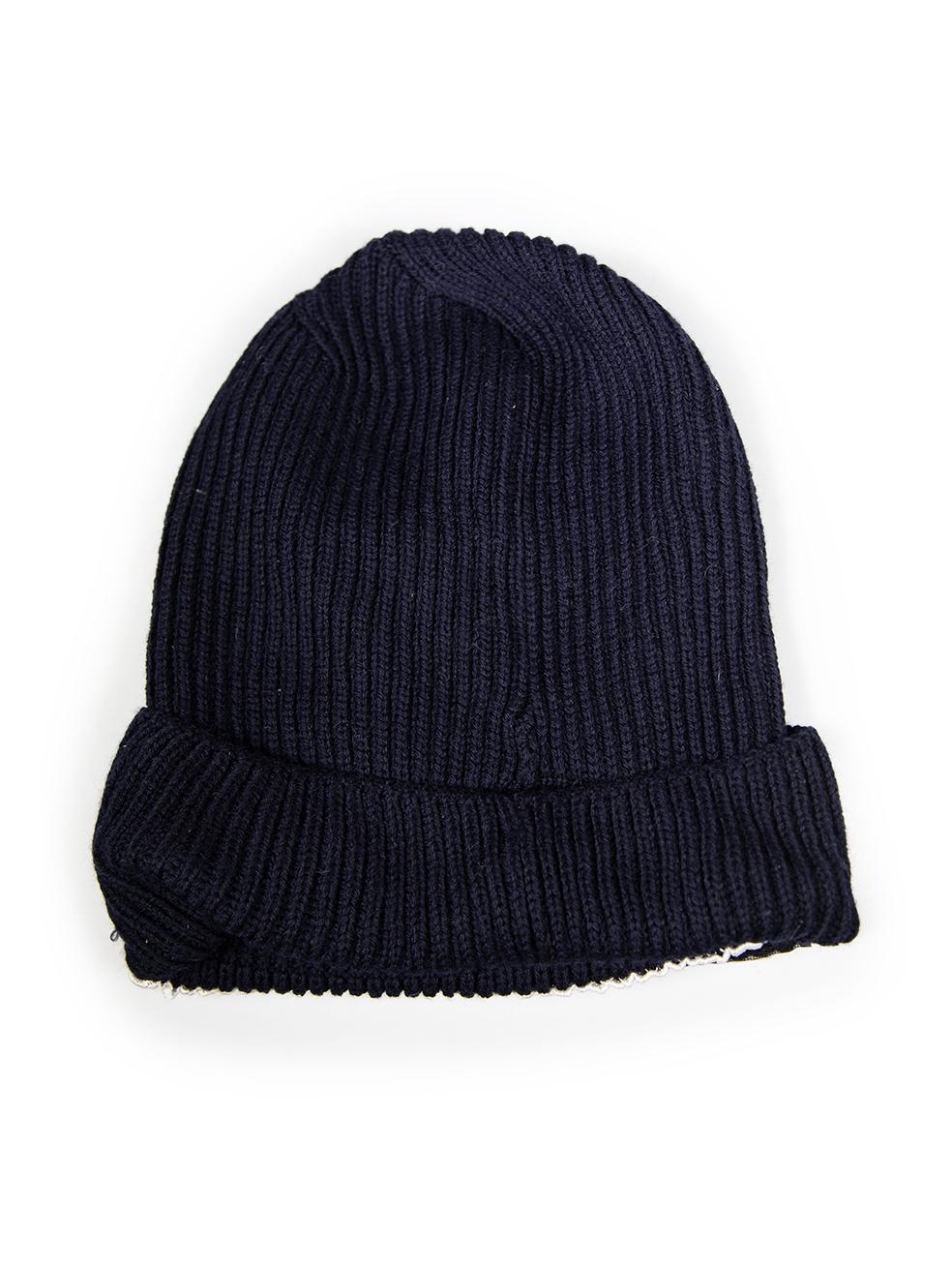Versace Schwarzes Beanie aus Wolle mit Stickerei im Zustand „Gut“ im Angebot in London, GB