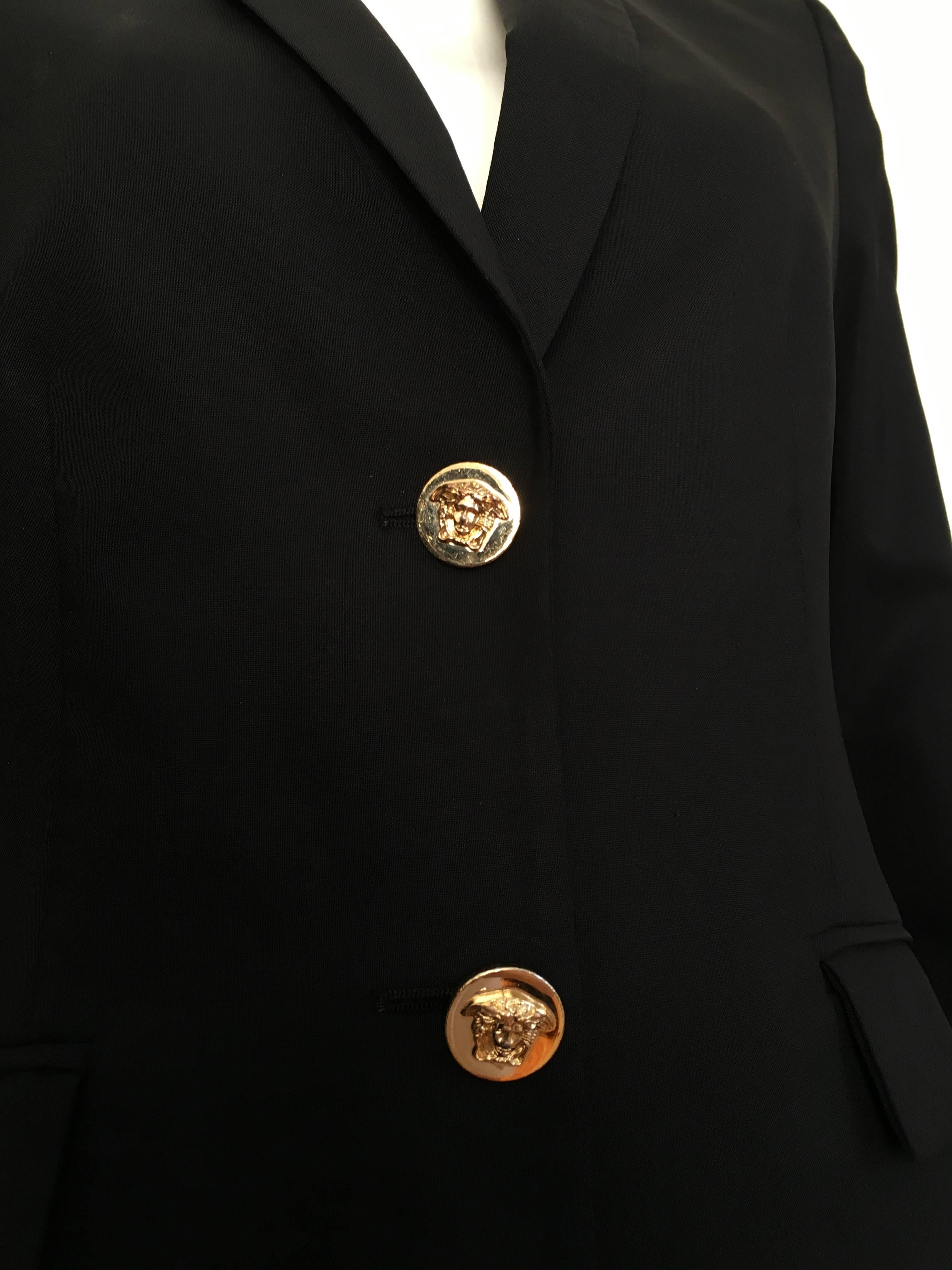 Versace Black Wool Jacket Size 6. In Good Condition For Sale In Atlanta, GA