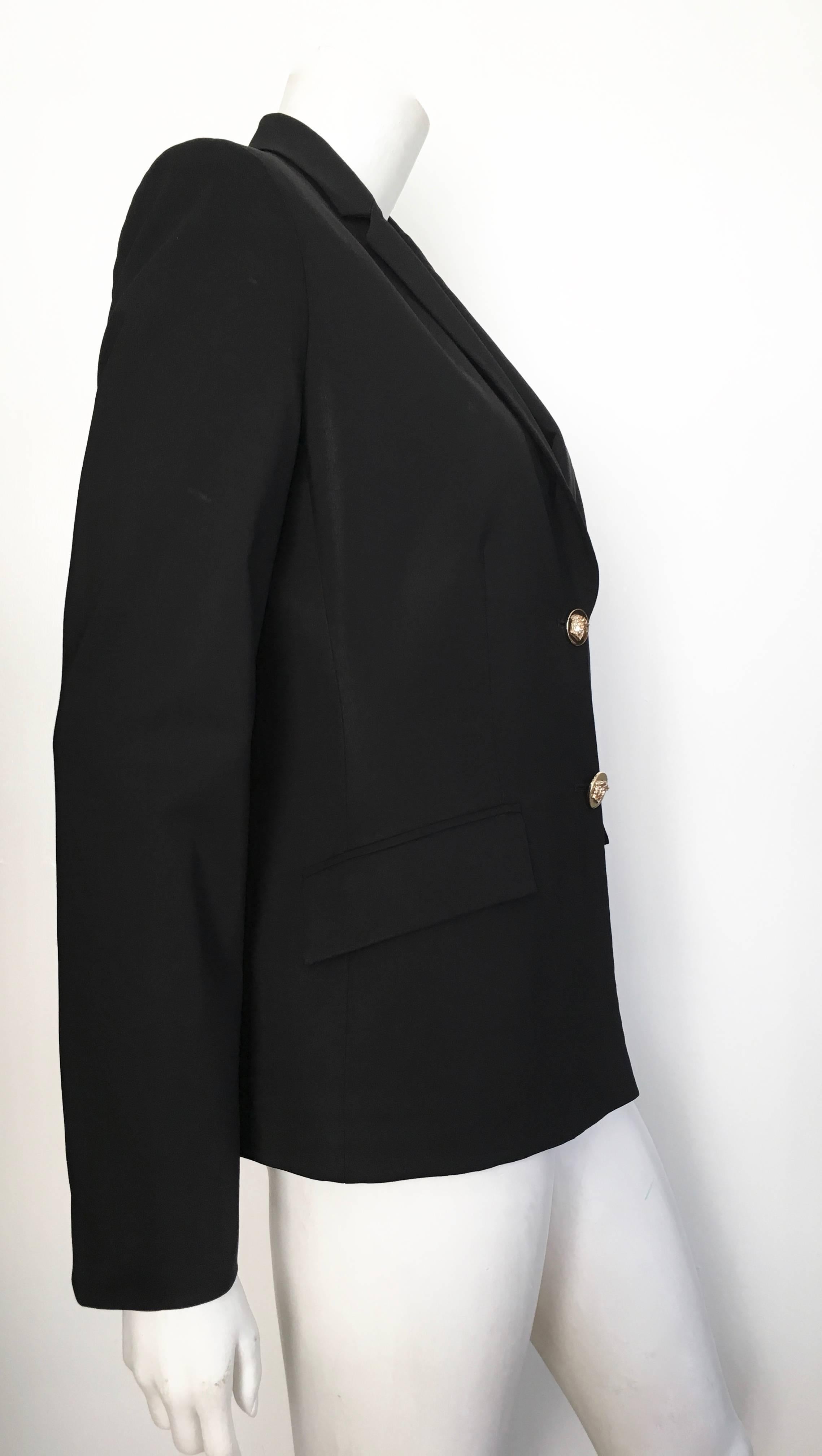 Women's or Men's Versace Black Wool Jacket Size 6. For Sale