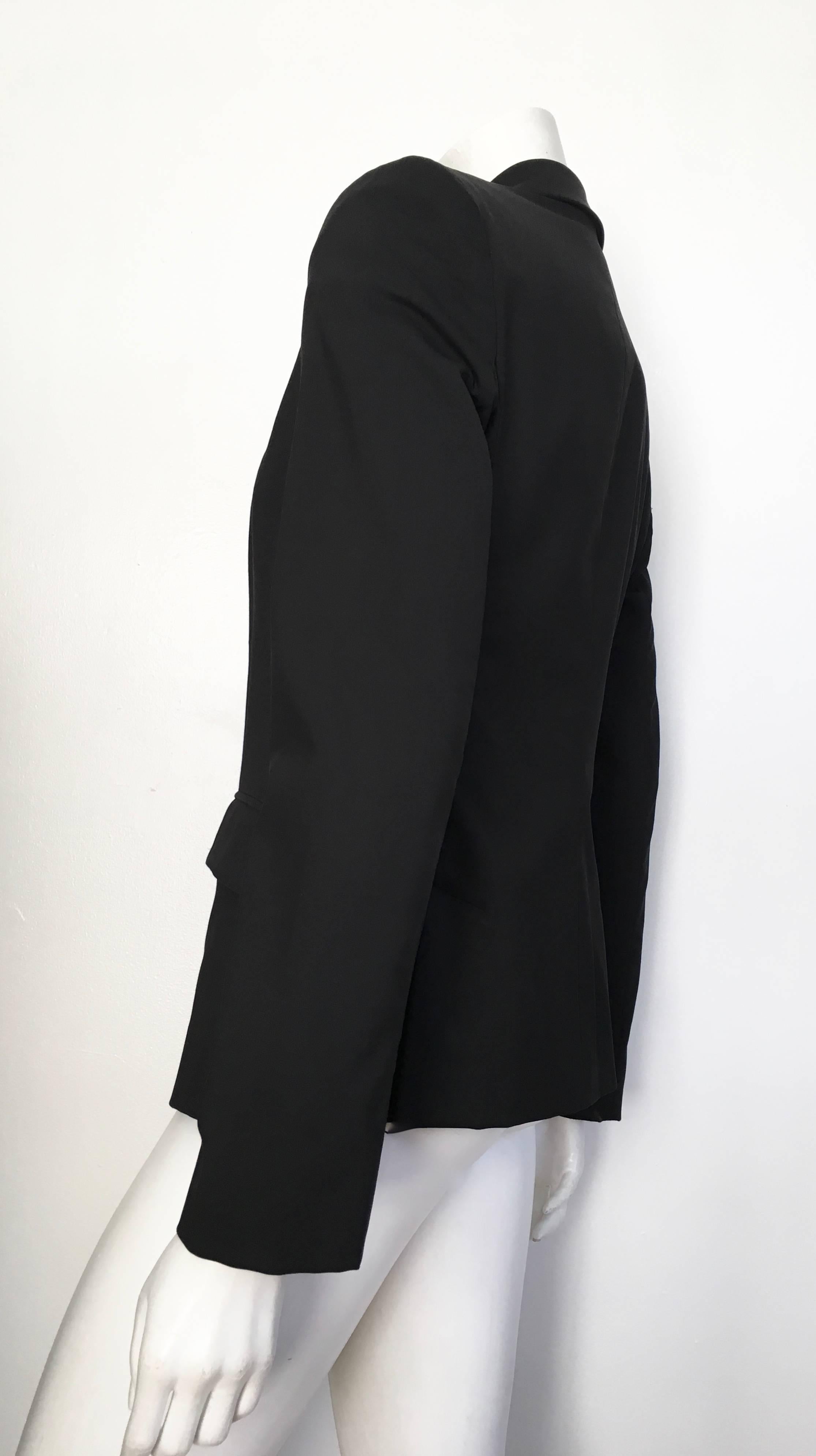 Versace Black Wool Jacket Size 6. For Sale 3