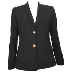 Versace Black Wool Jacket Size 6.