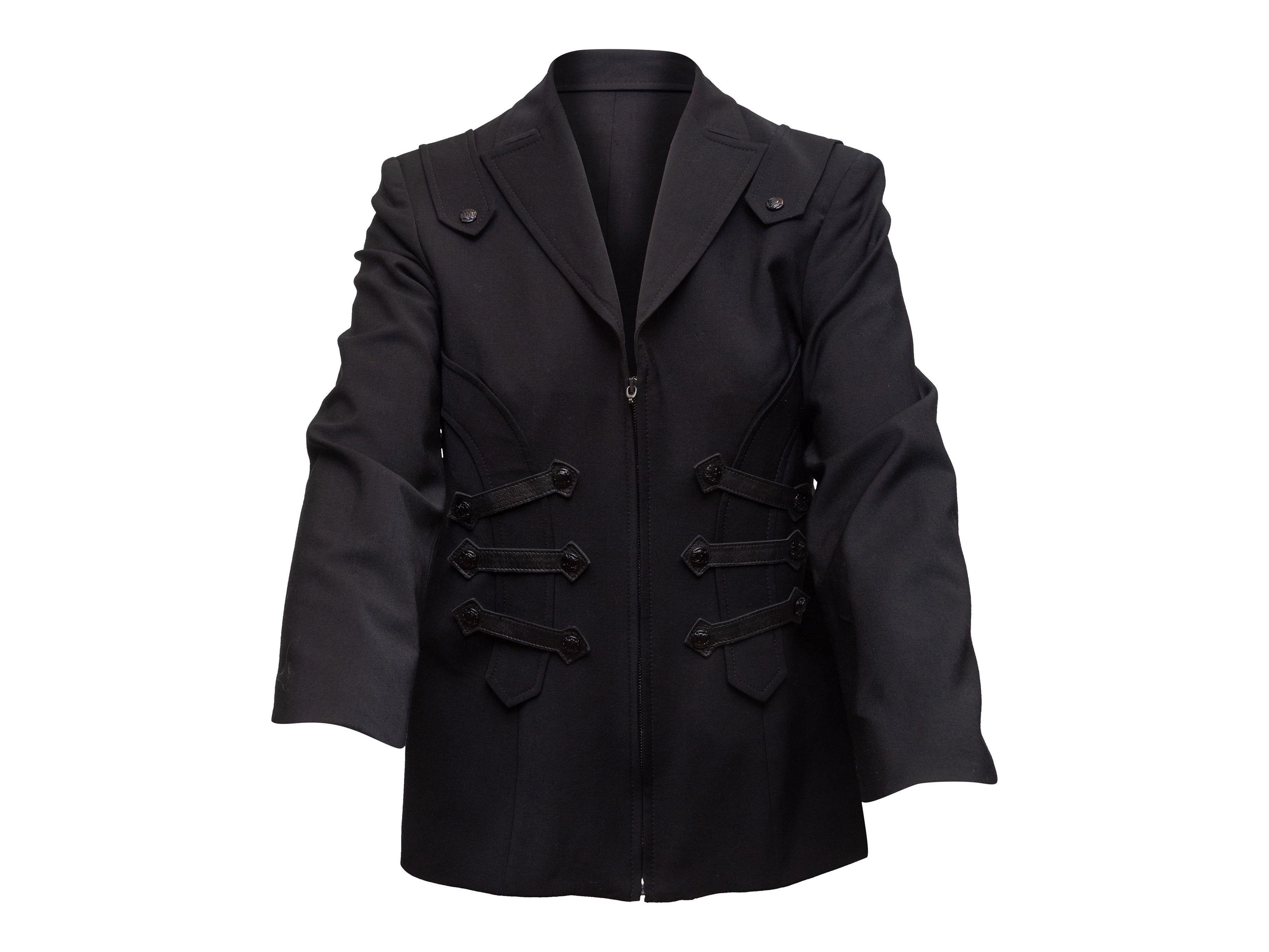 Versace Black Wool Military Jacket 1