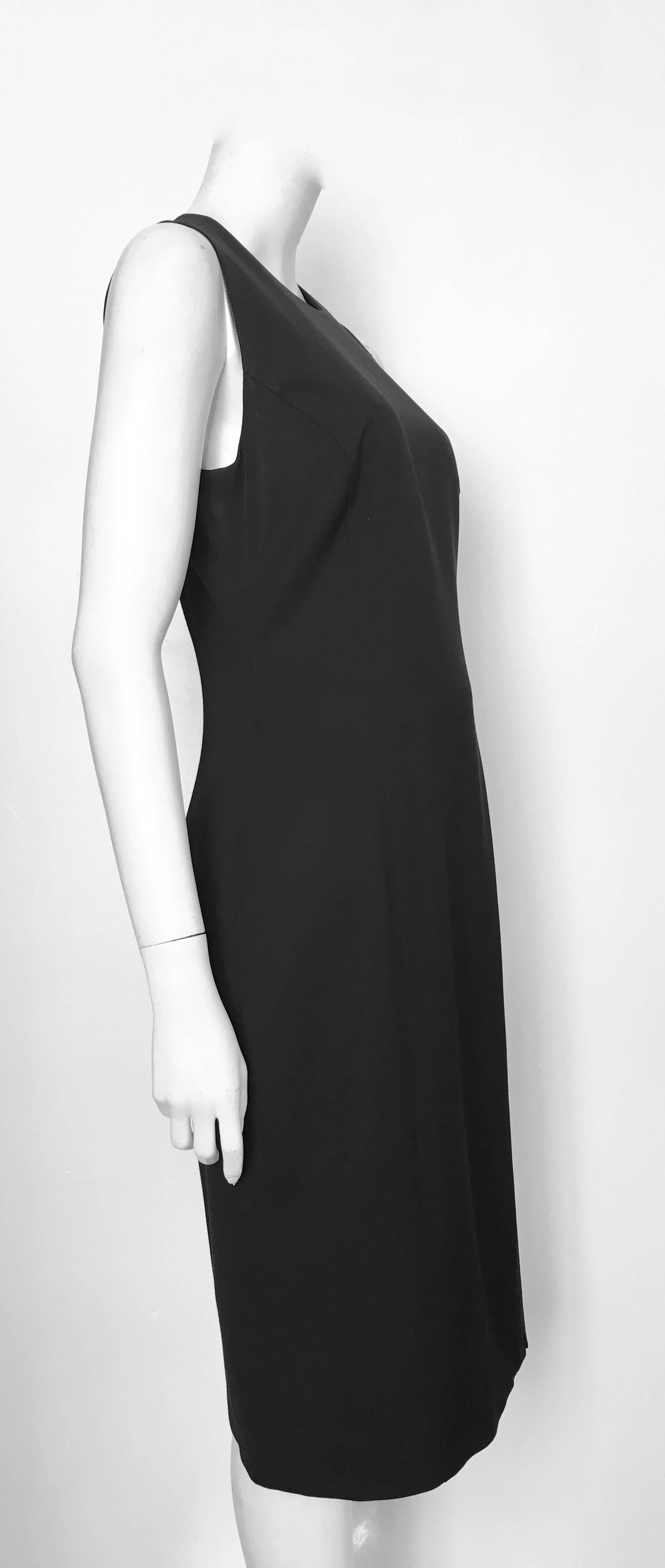 Women's or Men's Versace Black Wool Sleeveless Sheath Dress Size 8. For Sale