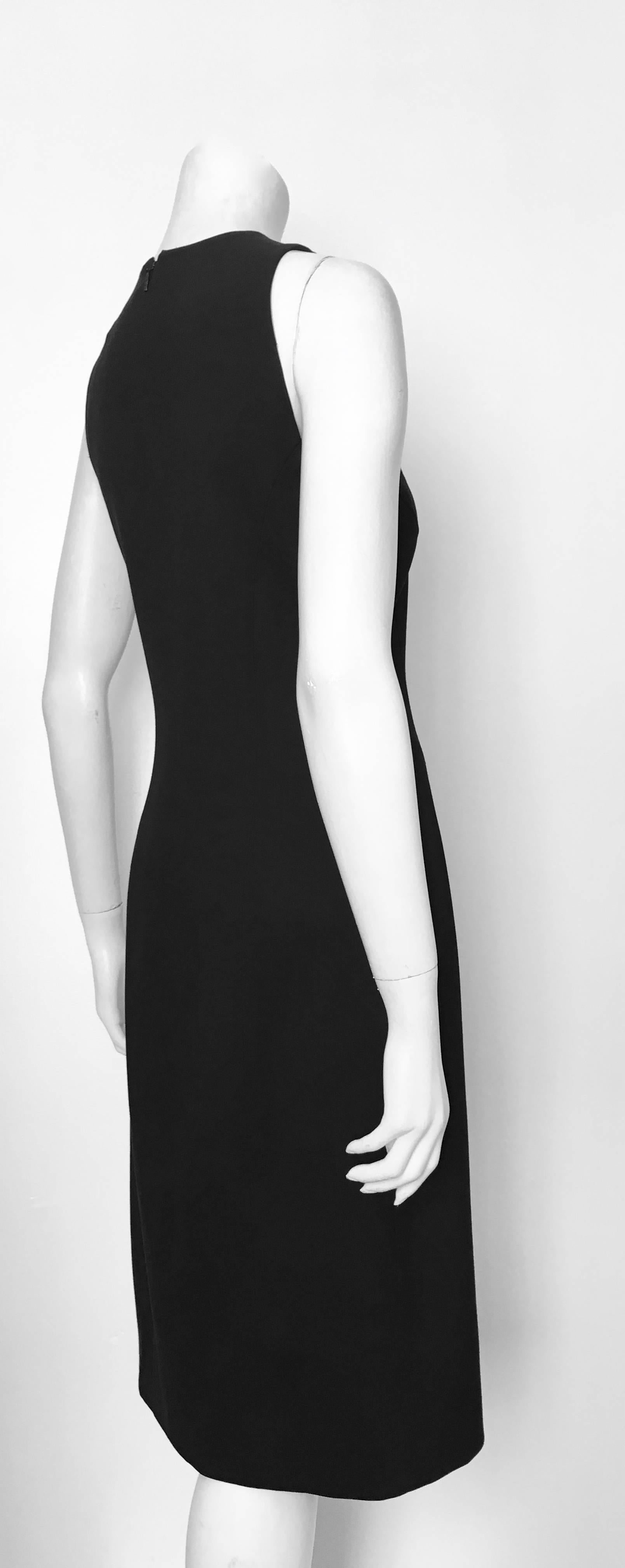 Versace Black Wool Sleeveless Sheath Dress Size 8. For Sale 1