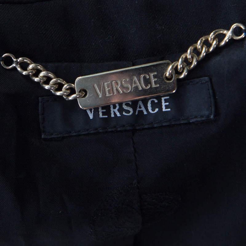 Versace Black Wool Tailored Blazer M For Sale 1