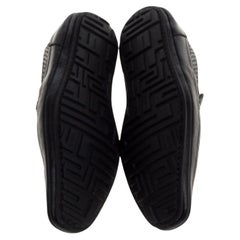 Versace Black Woven Leather Slip On Loafers Size 40