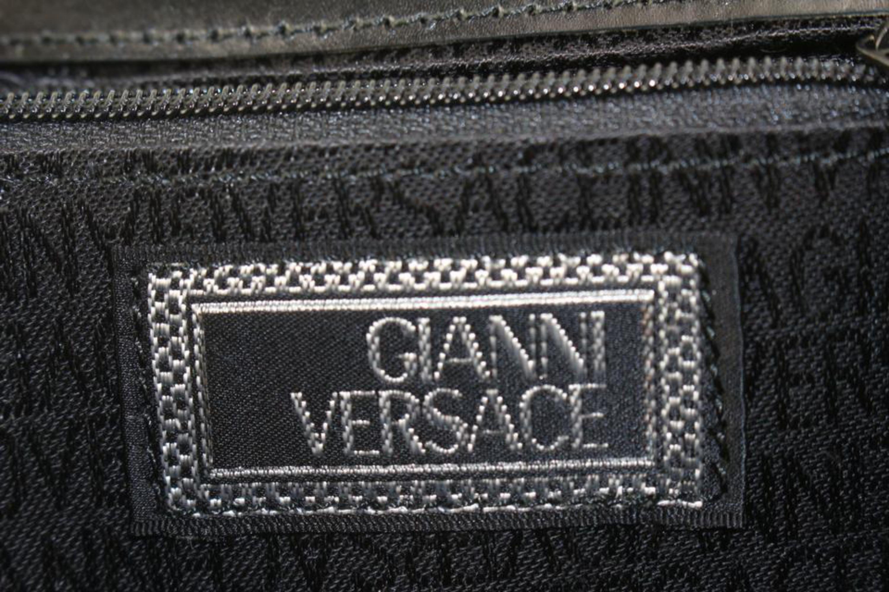 Versace Black x Gold Patent Leather Sun Vanity Box Trunk Handle Bag 54v815s 3