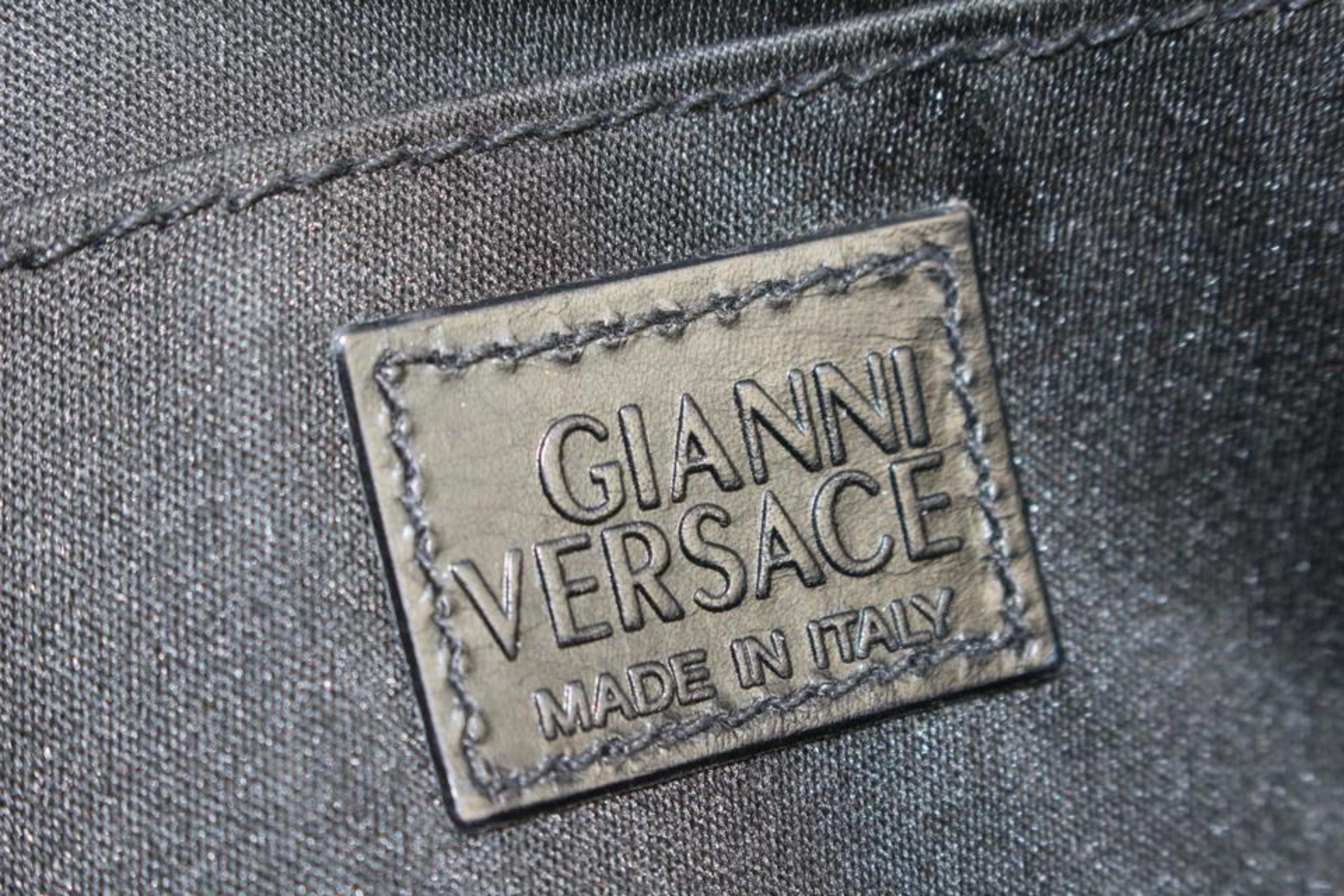 Versace Black x Gold Pony Hair Fur Shoulder bag 1216v27 For Sale 5