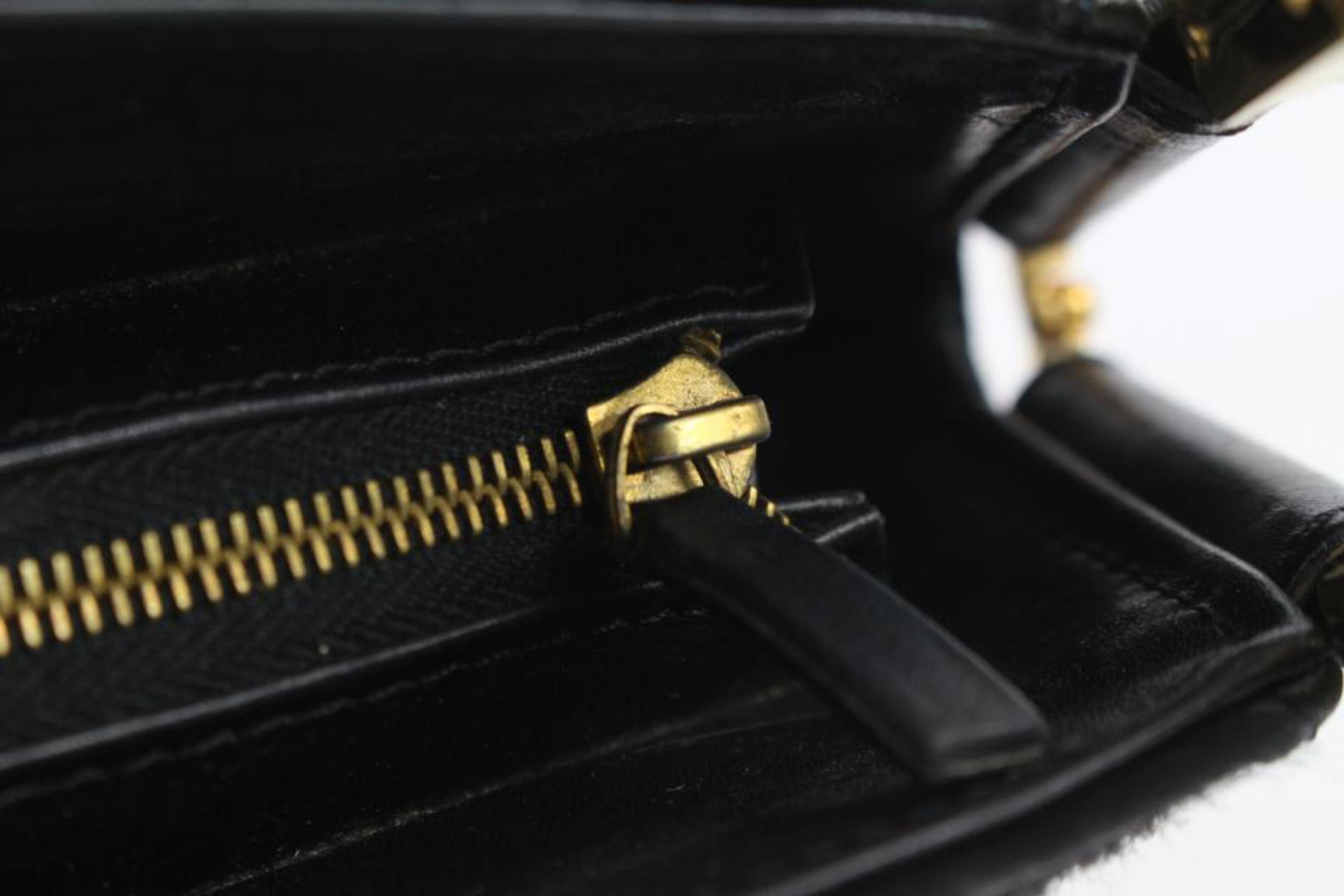 Versace Black x Gold Pony Hair Fur Shoulder bag 2V211s 5