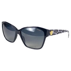 Versace Black X Grey Mod4277 Medusa Leopard Cheetah 3ver65 Sunglasses