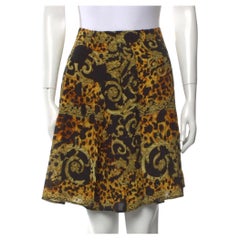 Versace Black & Yellow Baroque Leopard Print Skirt (XS)