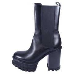 Versace Block Heel Platform Chelsea Boots Size EU 39