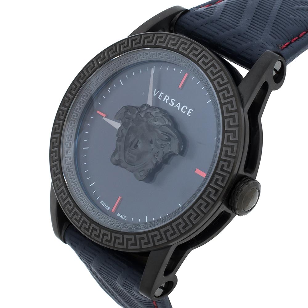 versace palazzo empire plated st steel black mens 43mm watch