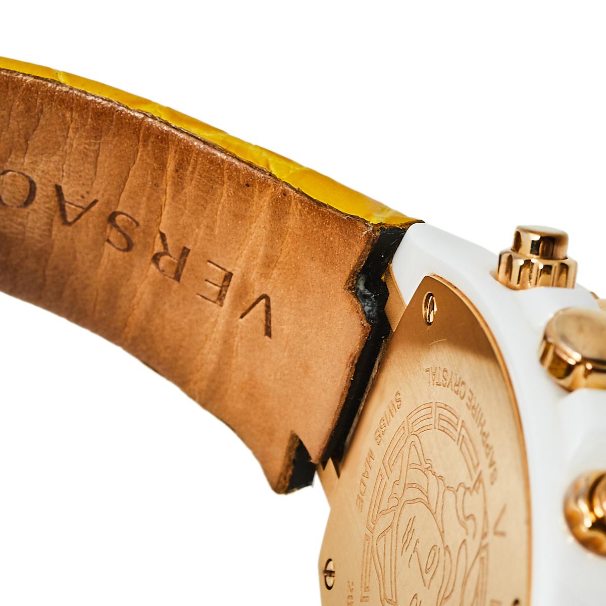 versace blue and gold watch