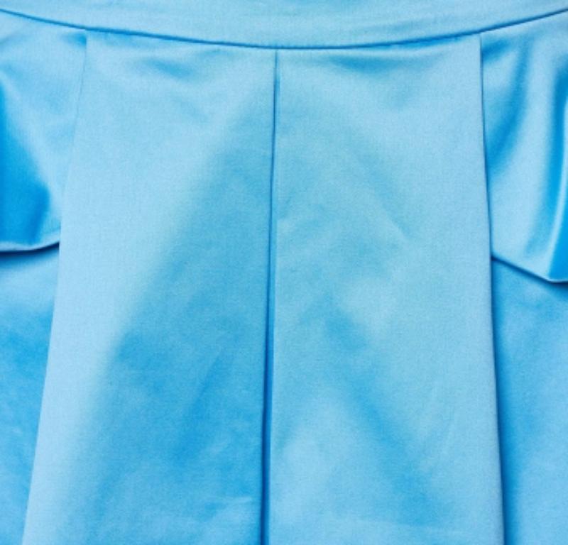 De las mujeres Versace Minifalda plisada de algodón azul M