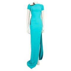 Versace Blue Crystal Embellished Maxi Dress Size XS
