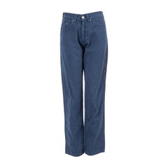 Versace Blue Denim Medusa Stud Straight Leg Jeans Size L