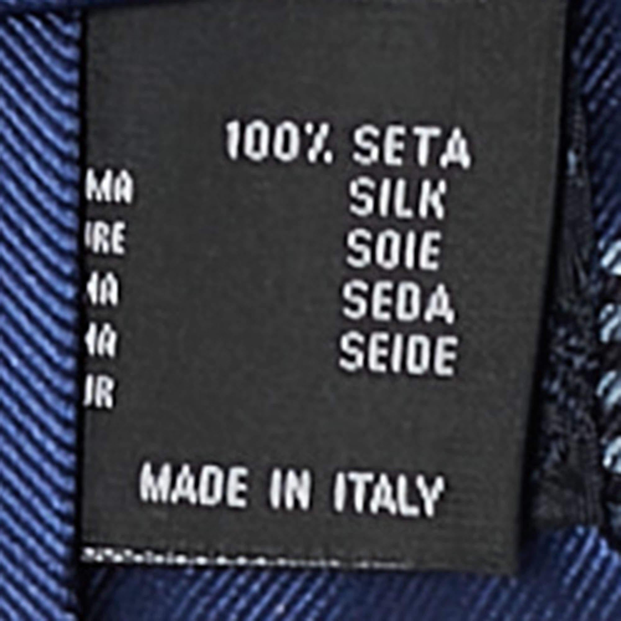 Men's Versace Blue Diagonal Striped Silk Tie For Sale