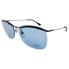 Versace Blue Frameless Aviator Sunglasses circa 1990s