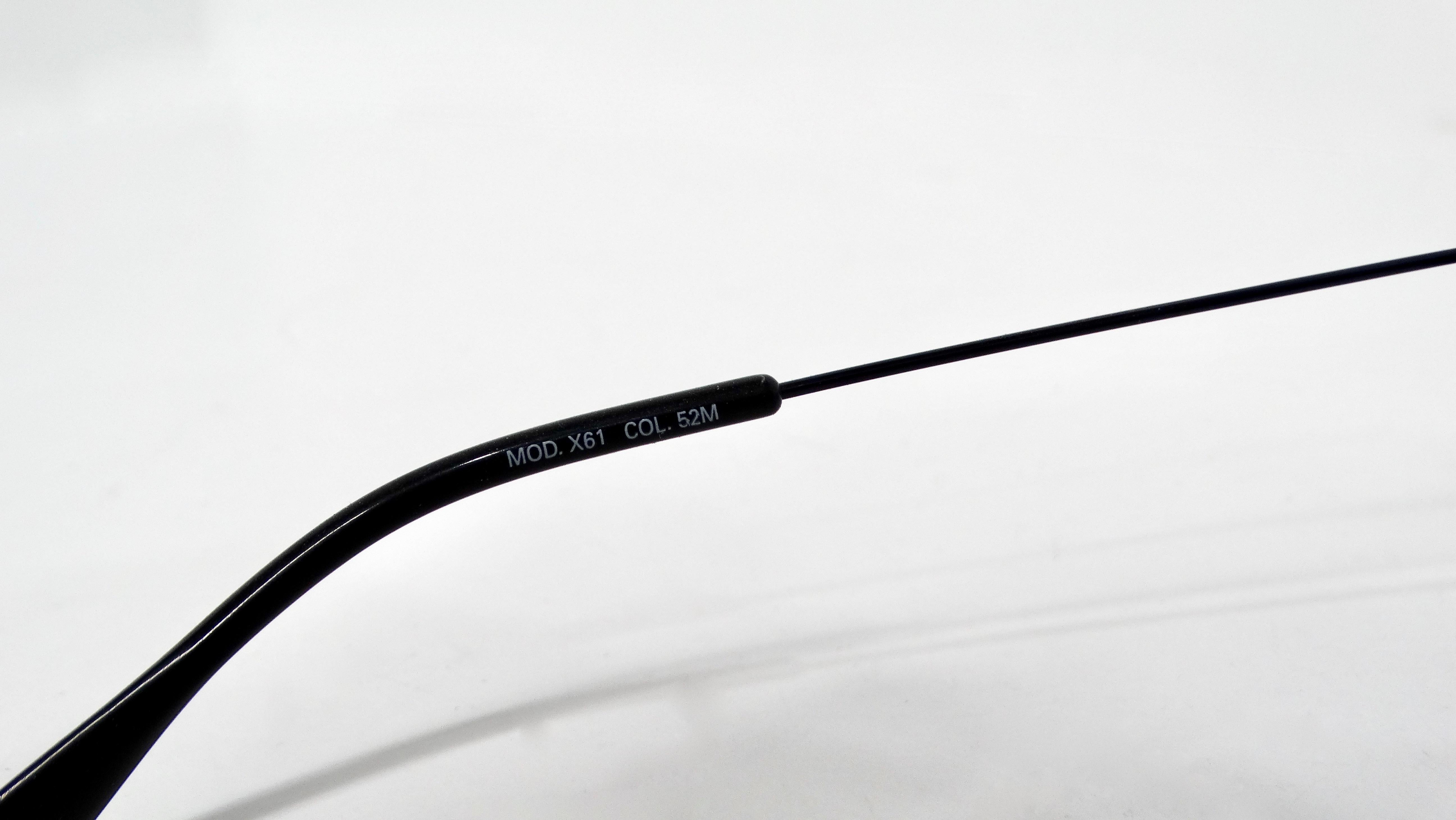 Versace Blue Frameless Aviator Sunglasses circa 1990s For Sale 3