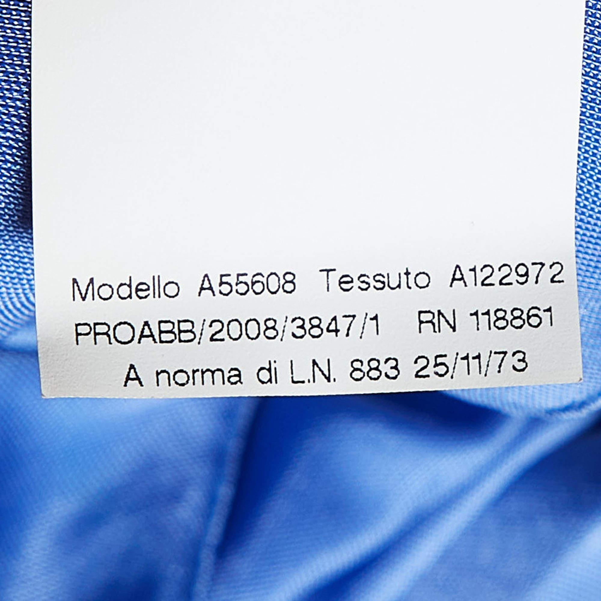 Versace Blue Jersey Crystal Greca Embellished Tank Top M For Sale 2