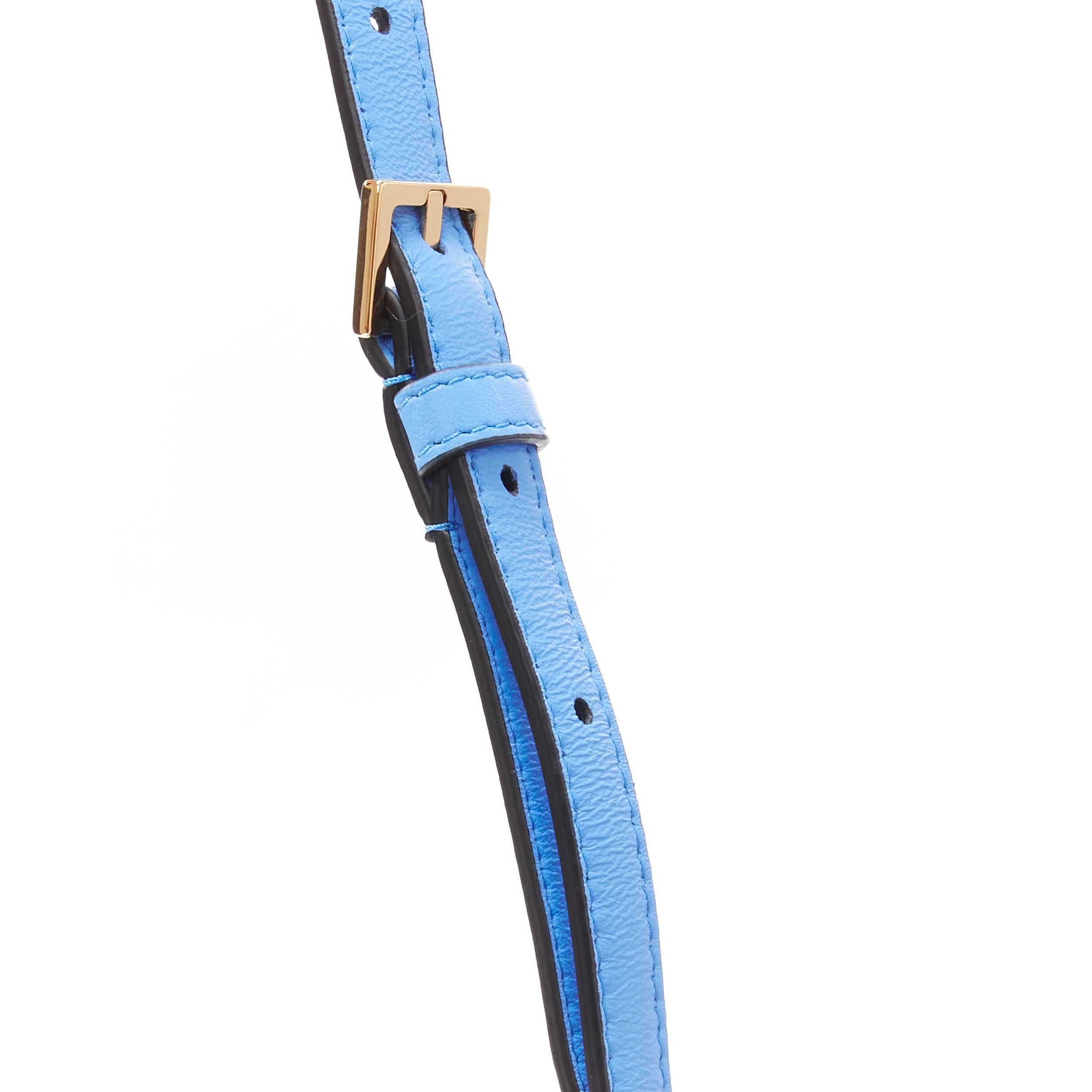 VERSACE blue lambskin leather quilted gold Medusa chain crossbody bag Medium 4