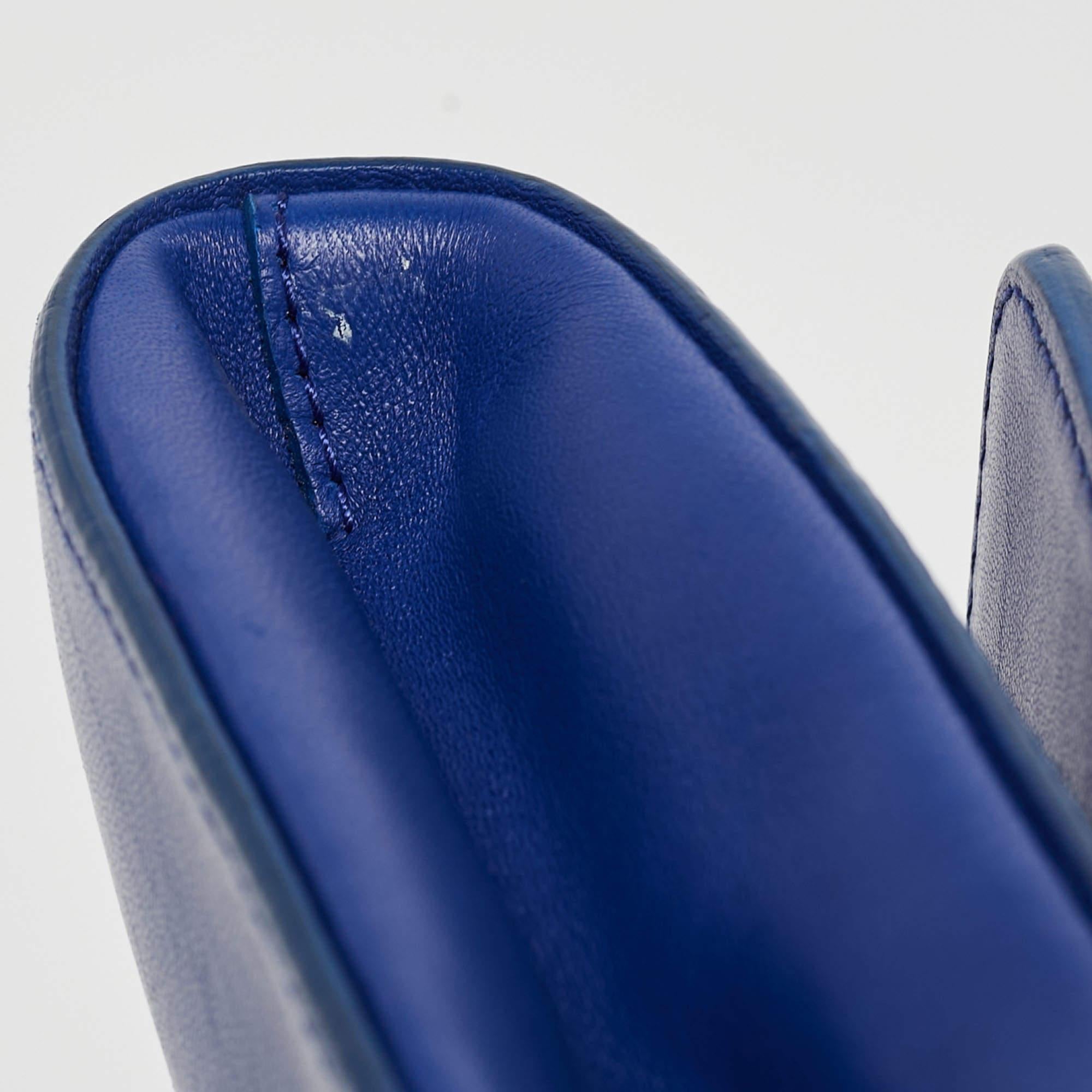 Versace Blue Leather Medusa Palazzo Shoulder Bag 9