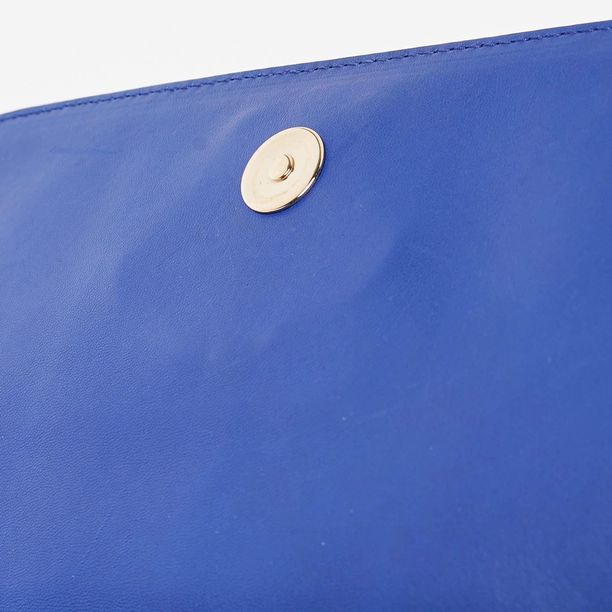 Versace Blue Leather Medusa Palazzo Shoulder Bag 11