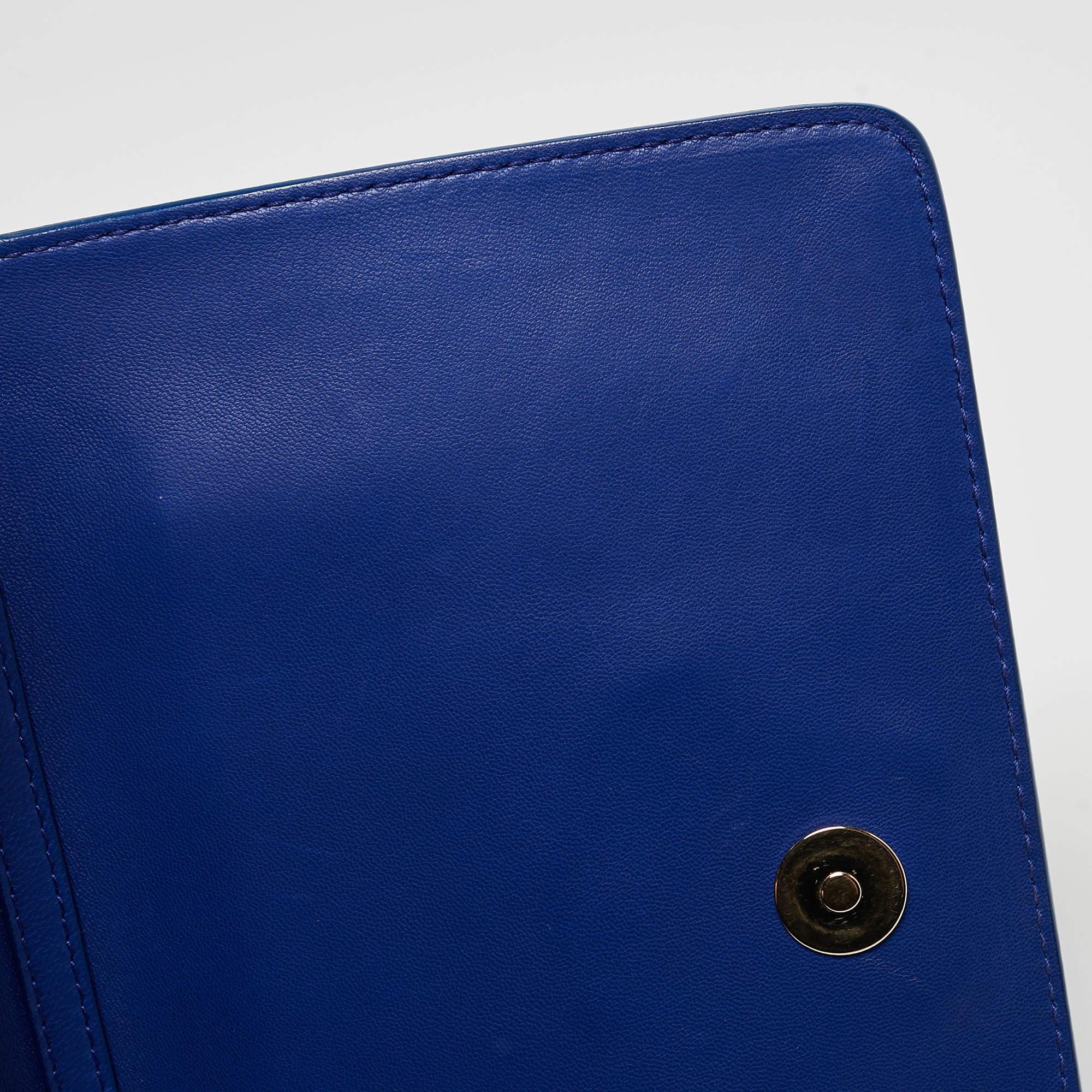 Versace Blue Leather Medusa Palazzo Shoulder Bag 13