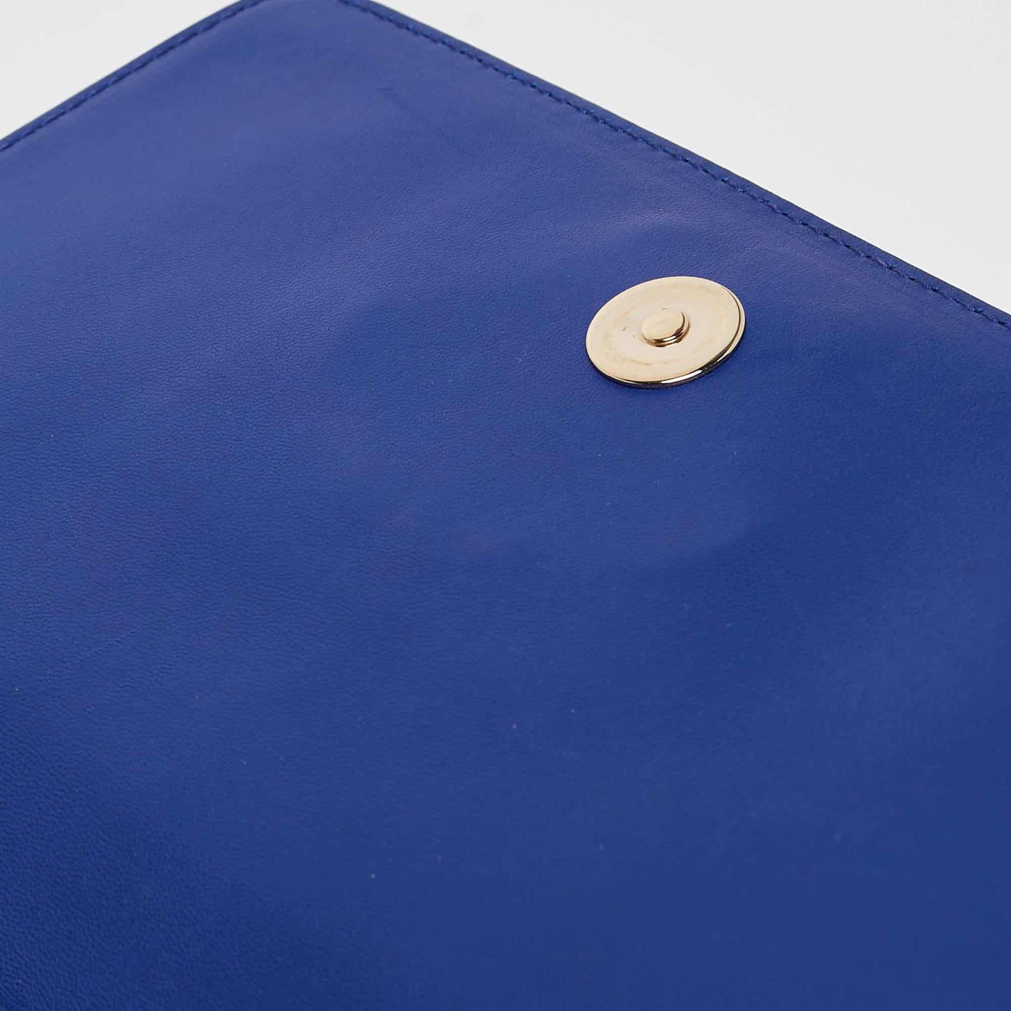 Versace Blue Leather Medusa Palazzo Shoulder Bag 3
